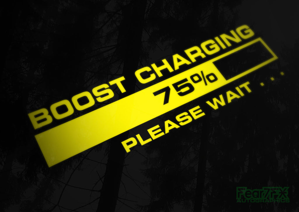 Turbo Boost Charging Please Wait... JDM Car Vinyl Decal Sticker
