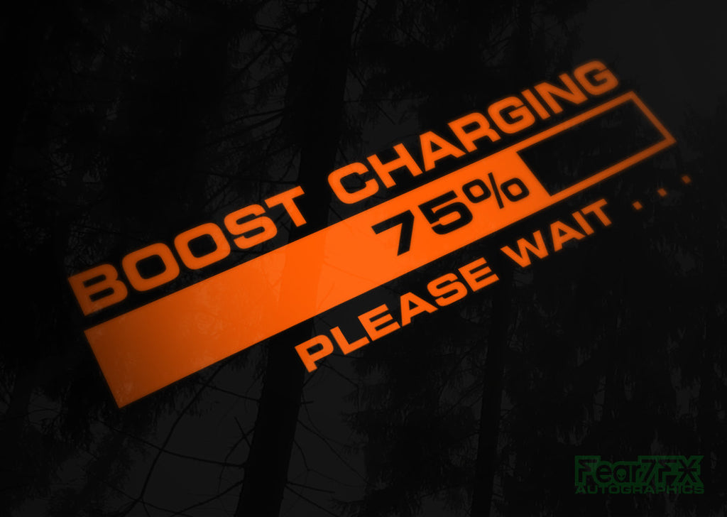 Turbo Boost Charging Please Wait... JDM Car Vinyl Decal Sticker