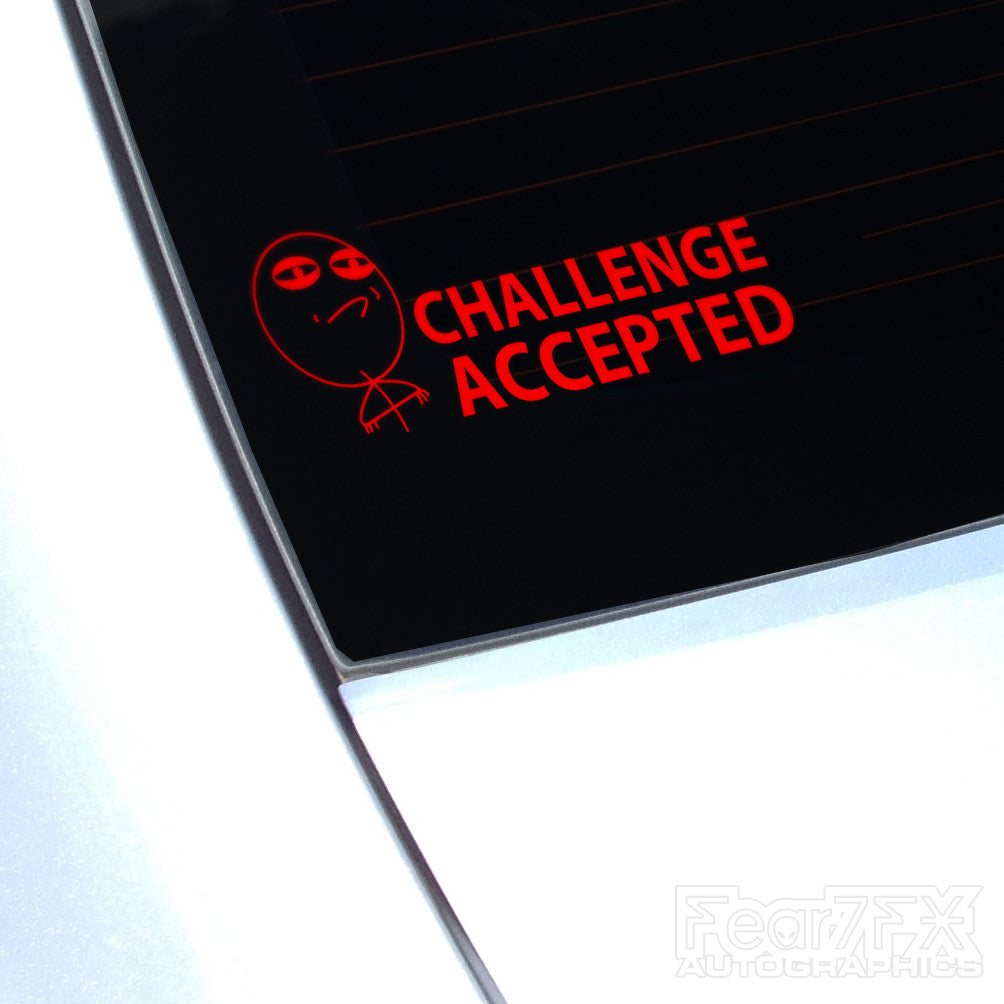 Challenge Accepted Funny Euro Decal Sticker