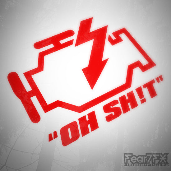 Oh Shit Engine Fail Funny JDM Euro Decal Sticker