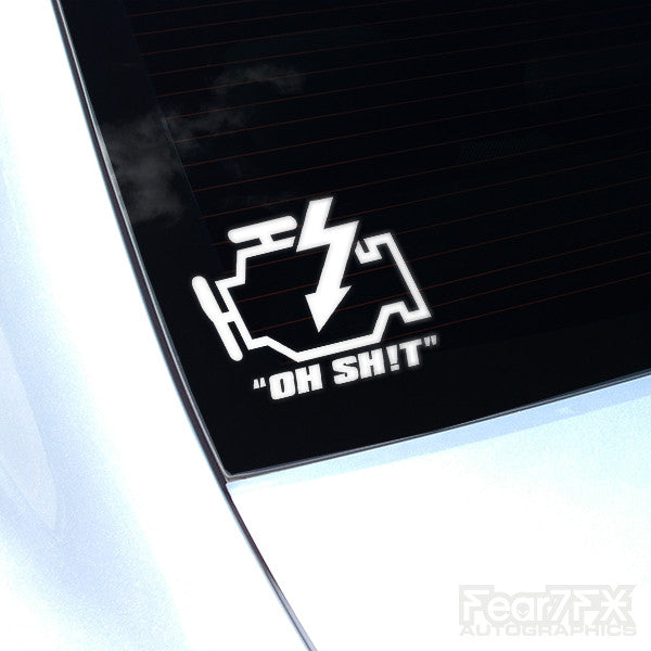 Oh Shit Engine Fail Funny JDM Euro Decal Sticker