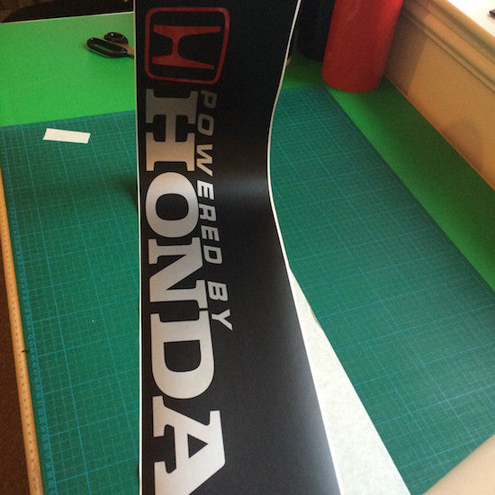 Powered By Honda Vinyl Windscreen SunStrip Any 3 Colours