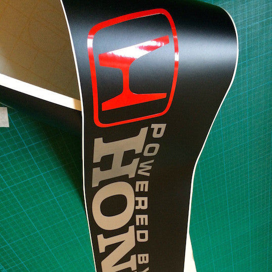 Powered By Honda Vinyl Windscreen SunStrip Any 3 Colours