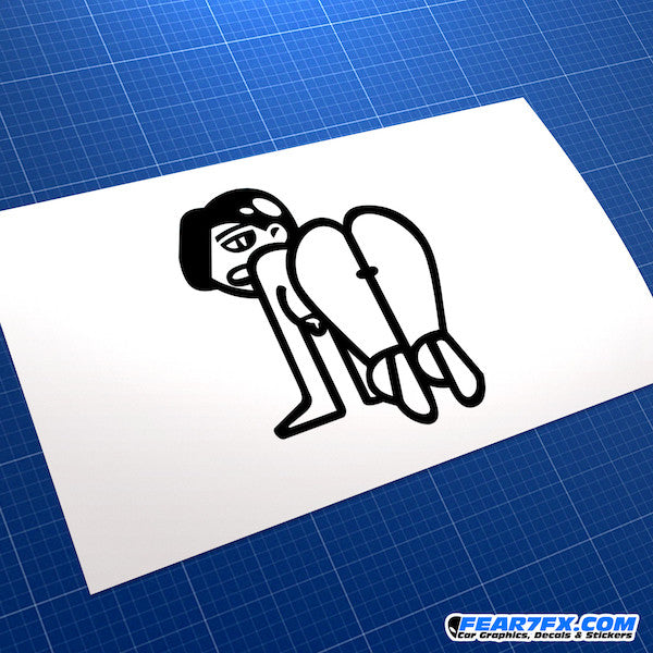 JDM Slut Bending Over Car Vinyl Decal Sticker