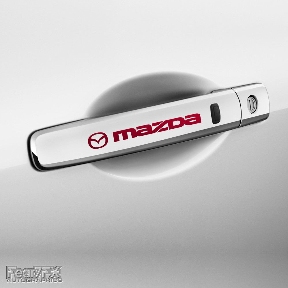 4x Mazda Door Handle Vinyl Decals