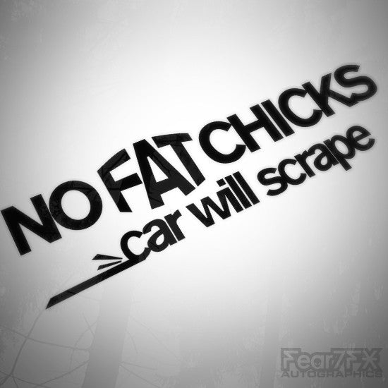 No FAT Chicks Funny Euro Decal Sticker V2