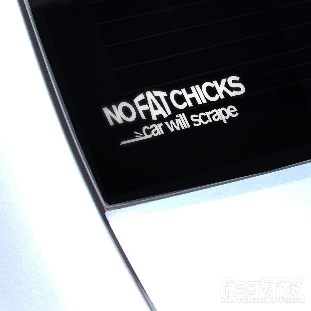 No FAT Chicks Funny Euro Decal Sticker V2