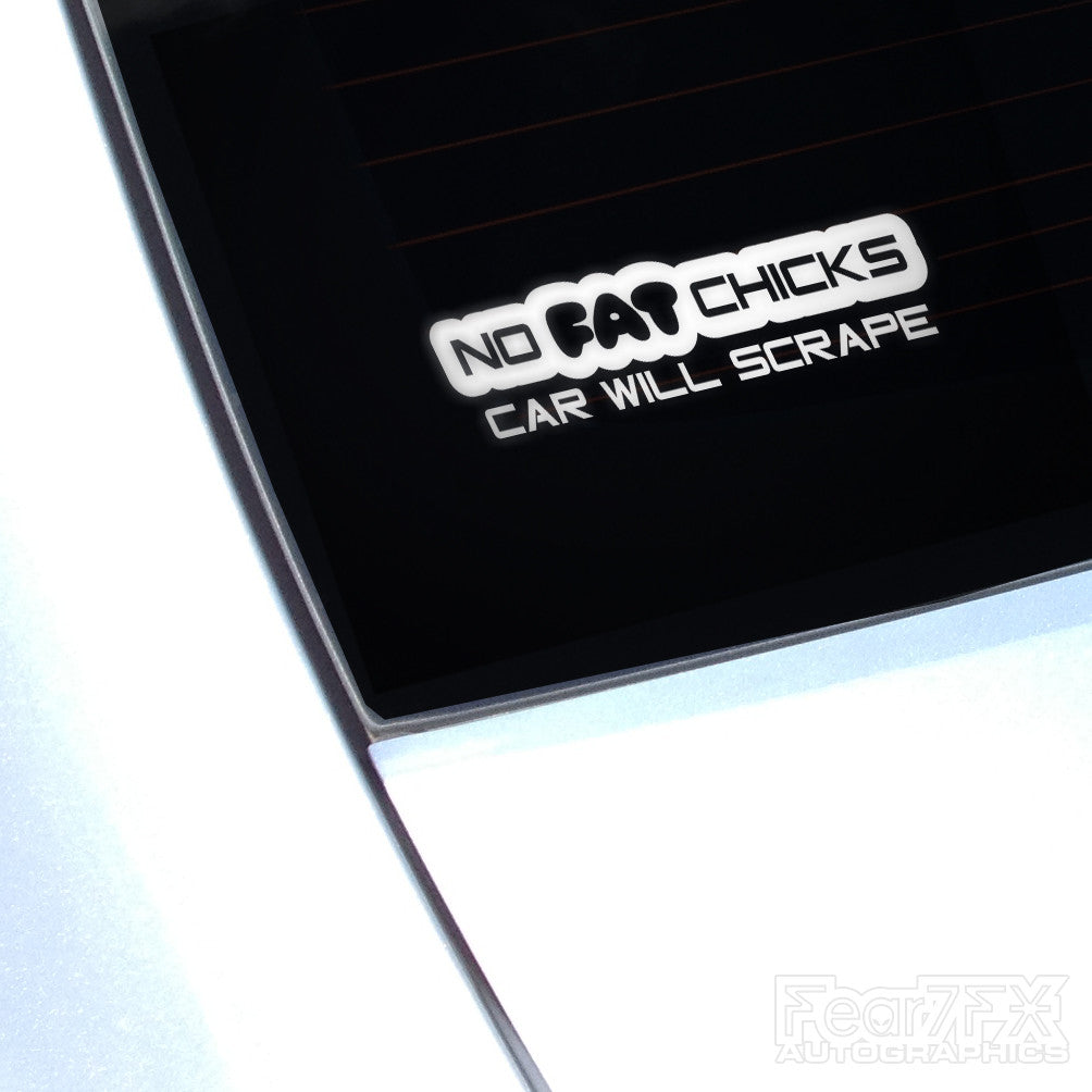 No FAT Chicks Funny Euro Decal Sticker V6