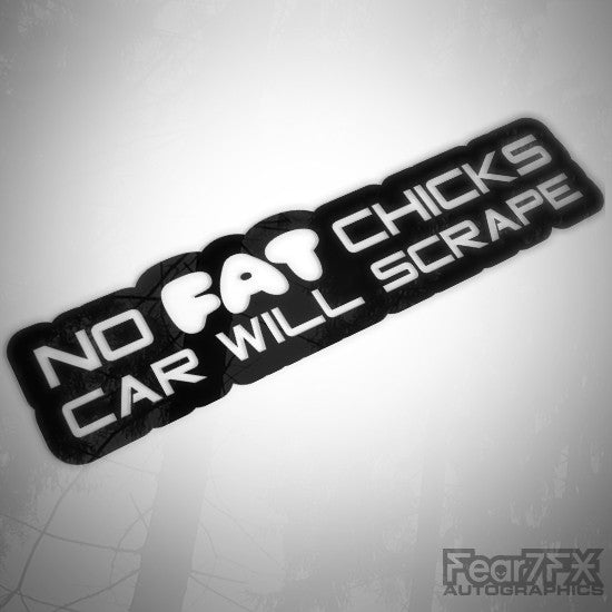 No FAT Chicks Funny Euro Decal Sticker V5