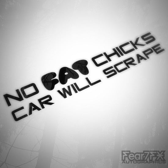 No FAT Chicks Funny Euro Decal Sticker V4