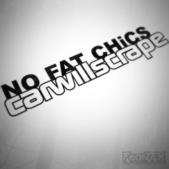 No FAT Chicks Funny Euro Decal Sticker V7