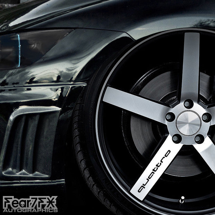 5x Quattro Alloy Wheel Vinyl Transfer Decals