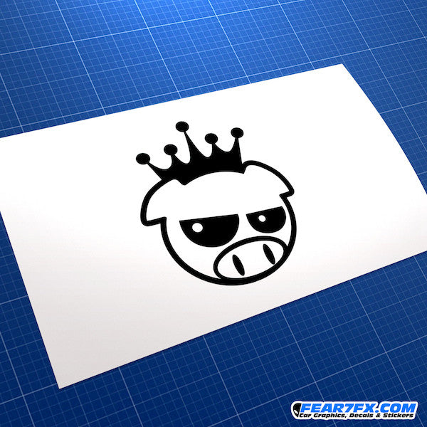 Scooby King Pig Car Vinyl Decal Sticker