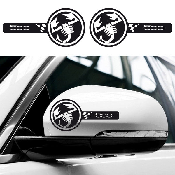 2x Abarth Custom Wing Mirror Vinyl Transfer Decals