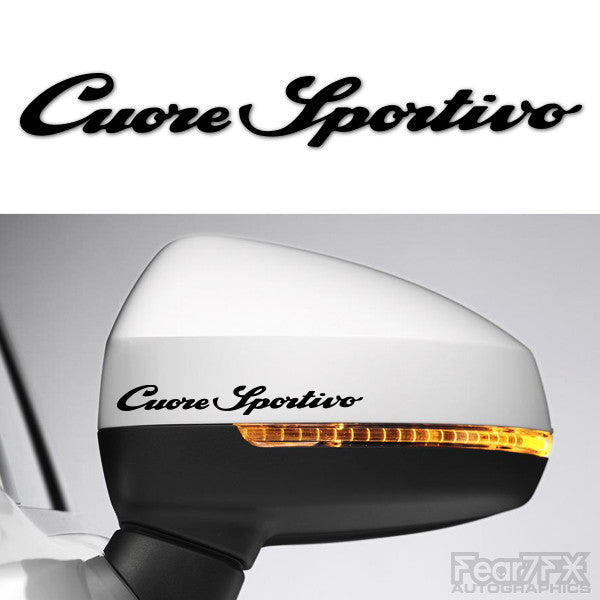 2x Cuore Sportivo Side Mirror Vinyl Transfer Decals