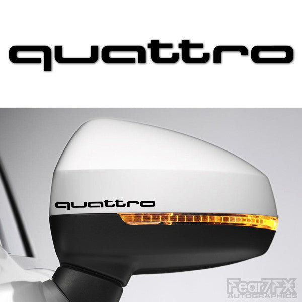 2x Quattro Side Mirror Vinyl Transfer Decals