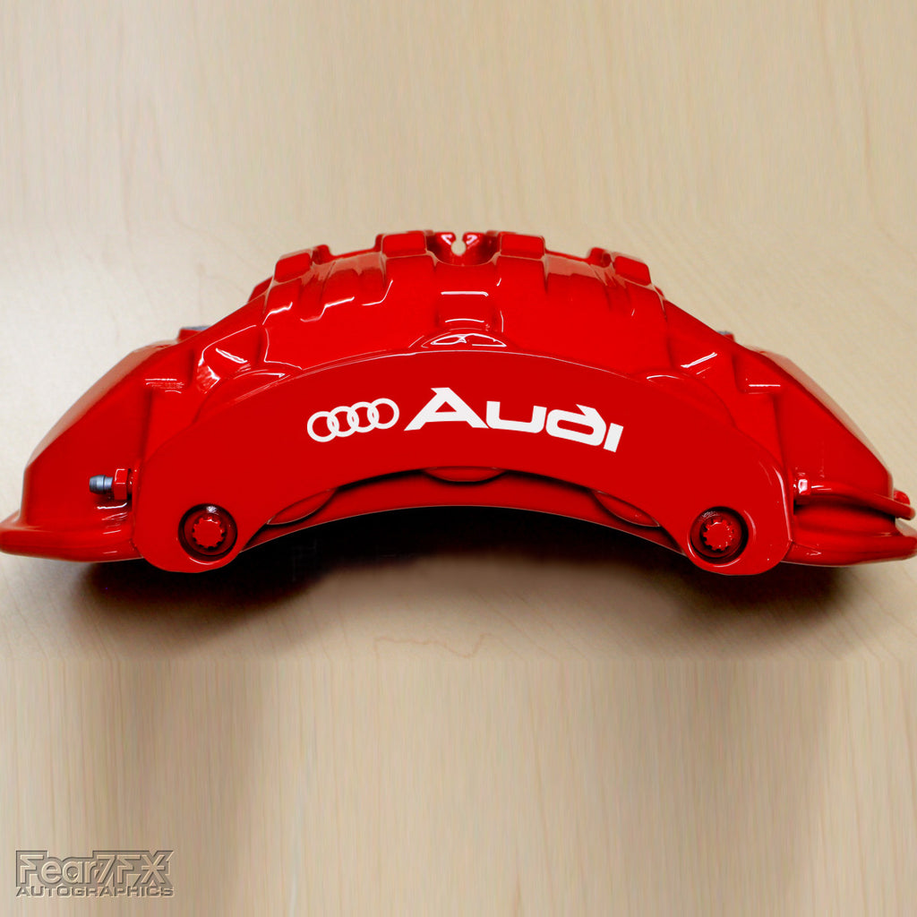 5x Audi Rings V2 Brake Caliper Vinyl Decals