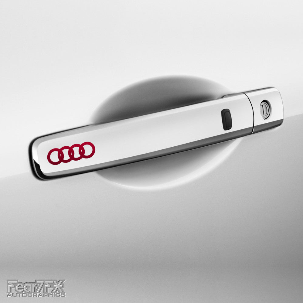 4x Audi Rings Door Handle Vinyl Transfer Decals