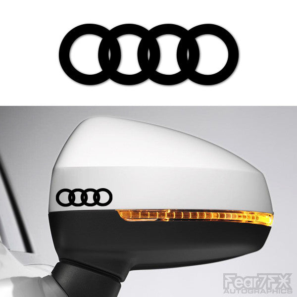 2x Audi Rings Side Mirror Vinyl Transfer Decals