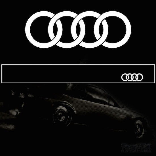 Audi Rings Vinyl Windscreen SunStrip Any 2 Colours