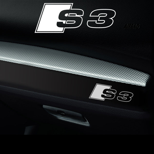 2x Audi S3 Dashboard Vinyl Transfer Decal
