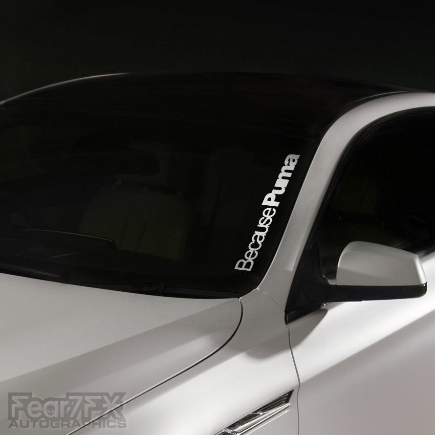 1x Because Puma JDM Windscreen Decal