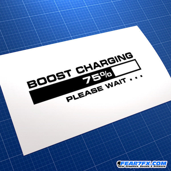 Turbo Boost Charging Please Wait... JDM Car Vinyl Decal Sticker