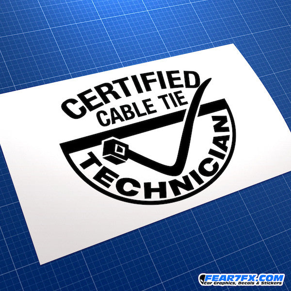 Cable Tie Technician Funny JDM Car Vinyl Decal Sticker