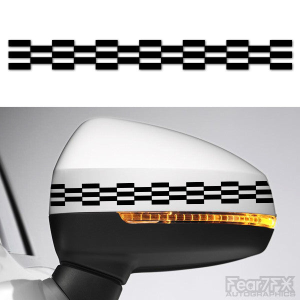 2x Checkered Flag Side Mirror Vinyl Transfer Decals