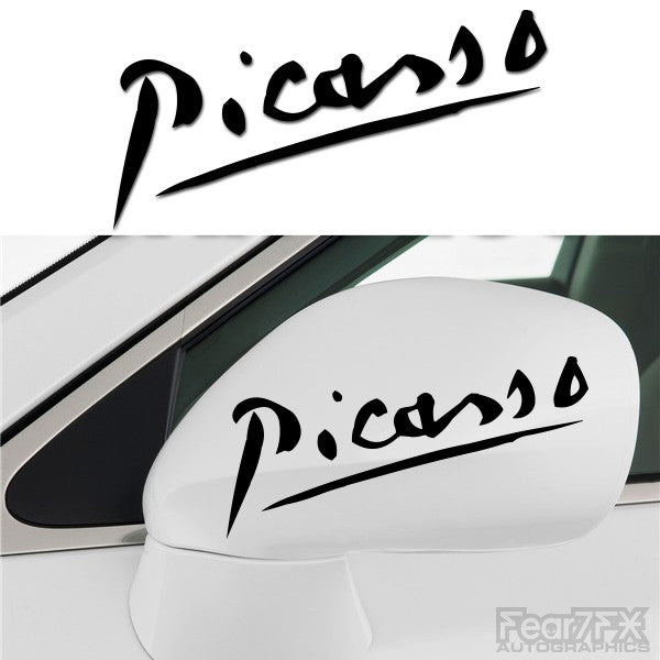 2x Picasso Side Mirror Vinyl Transfer Decals