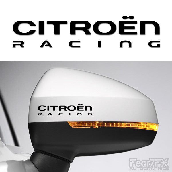 2x Citroen Racing Side Mirror Vinyl Transfer Decals