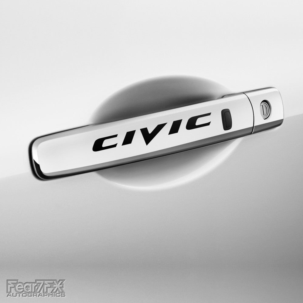4x Civic V1 Door Handle Vinyl Transfer Decals