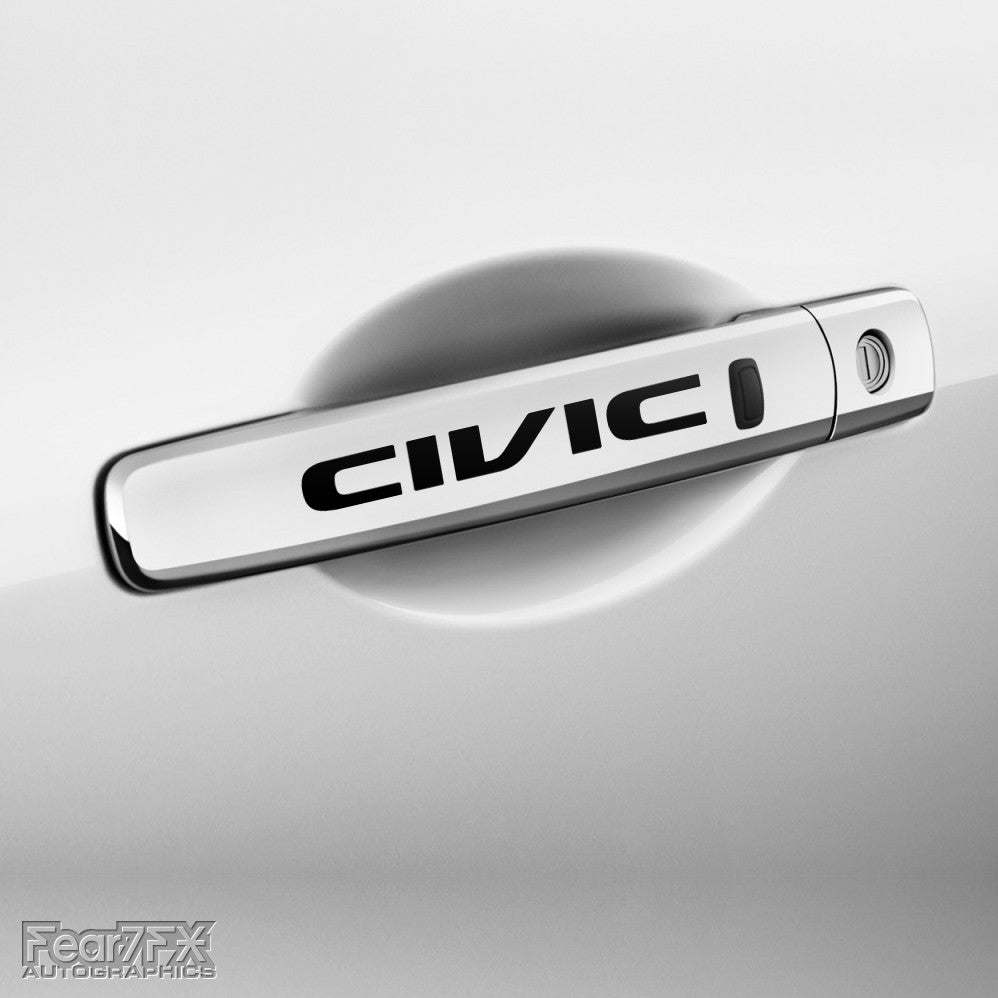 4x Civic V2 Door Handle Vinyl Transfer Decals
