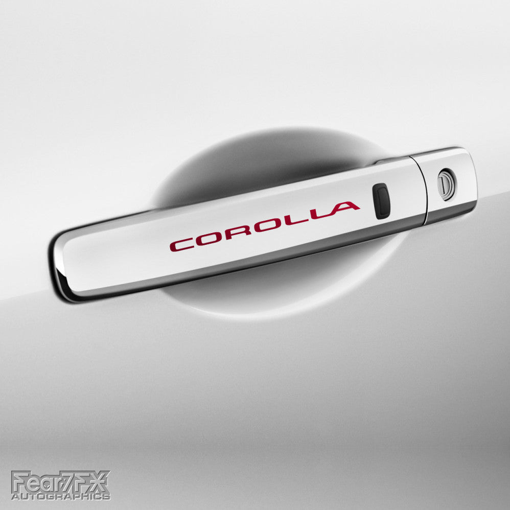 4x Corolla Door Handle Vinyl Transfer Decals