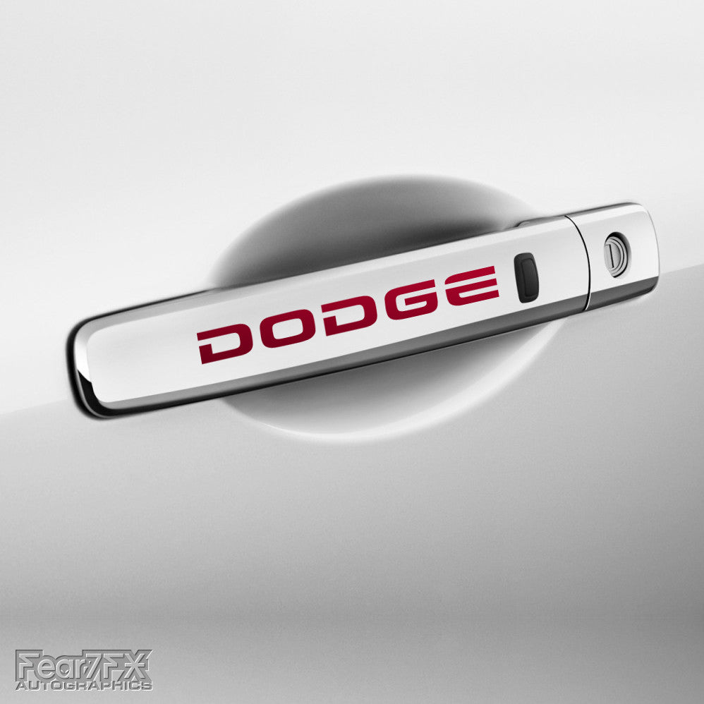 4x Dodge Door Handle Vinyl Transfer Decals