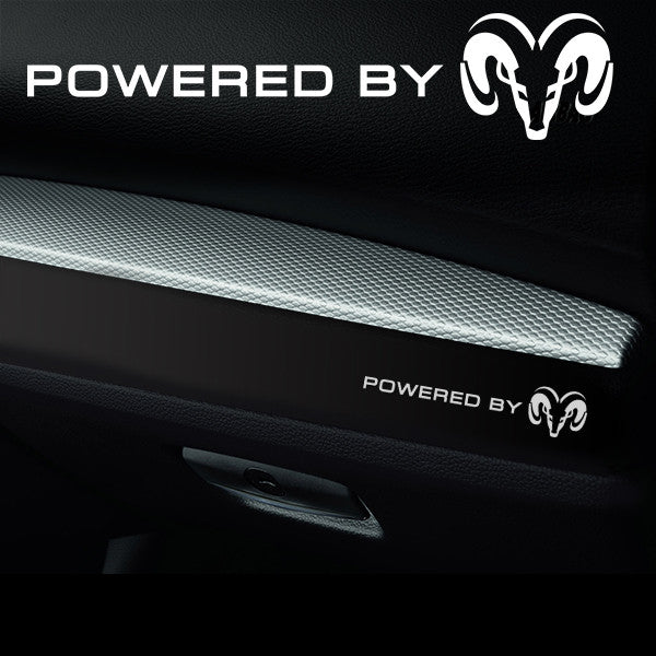 2x Dodge Dashboard Powered By Vinyl Decal
