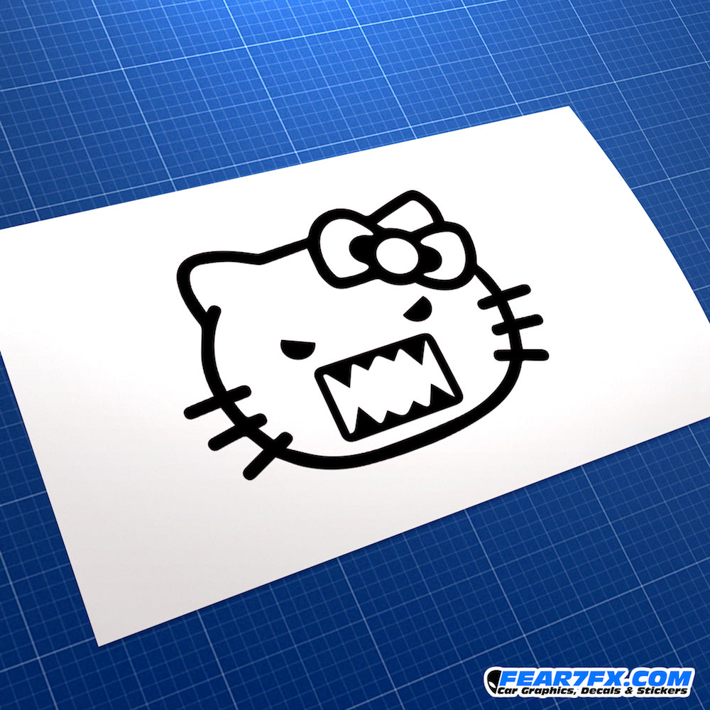 Hello Kitty Evil Domo Kun Style Vinyl Decal Sticker