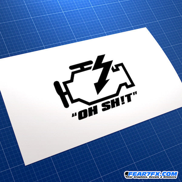 Engine Failure Oh Shit! Funny JDM Car Vinyl Decal Sticker