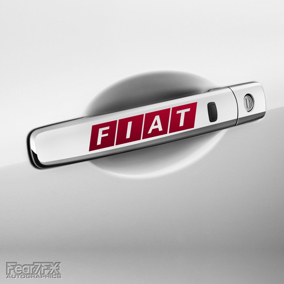 4x Fiat Door Handle Vinyl Transfer Decals