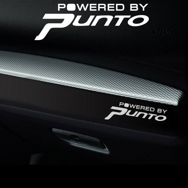 2x Punto Dashboard Powered By Vinyl Decal