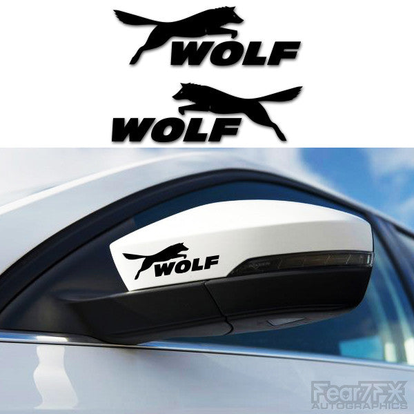 2x Wolf Racing Side Mirror Vinyl Transfer Decals