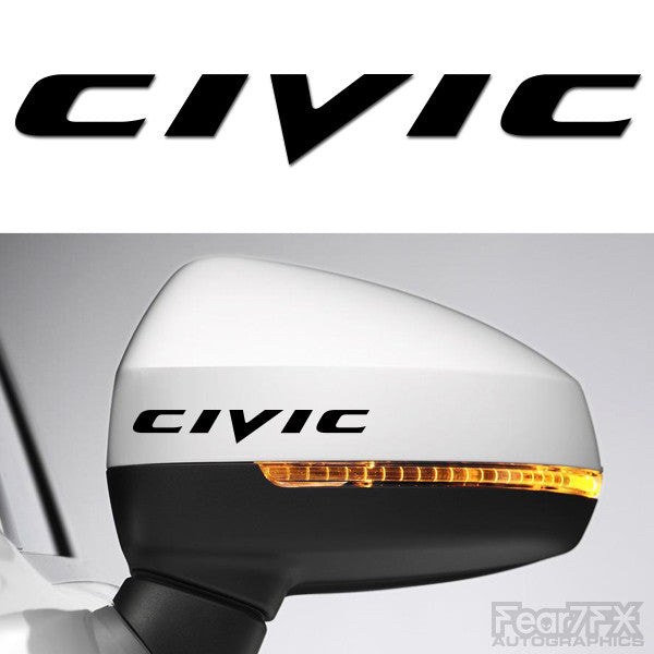 2x Civic Side Mirror Vinyl Transfer Decals