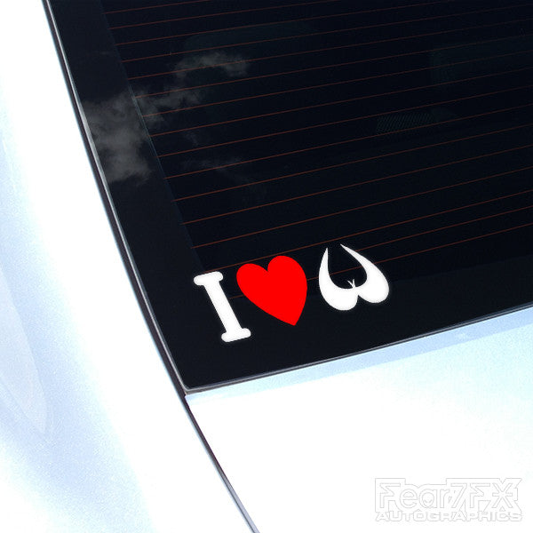 I Love Boobies Funny JDM Euro Decal Sticker V2