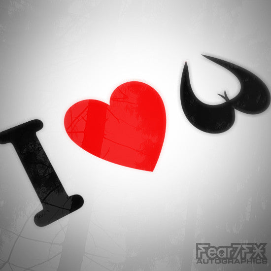 I Love Boobies Funny JDM Euro Decal Sticker V2