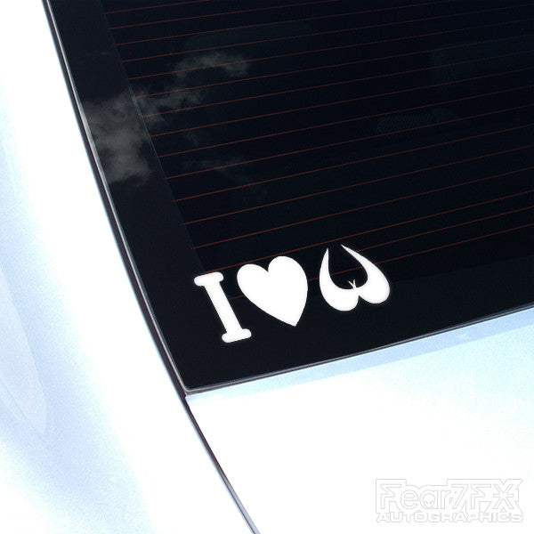 I Love Boobies Funny JDM Euro Decal Sticker V1