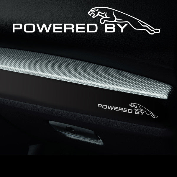 2x Jaguar V2 Dashboard Powered By Vinyl Decal