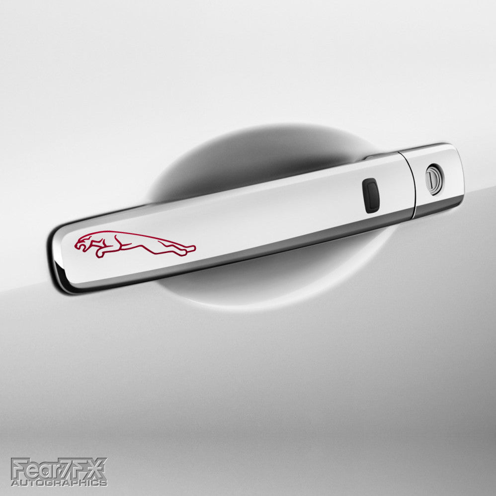 4x Jaguar V1 Door Handle Vinyl Decals