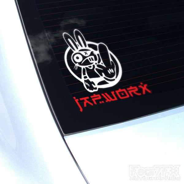JapWorx White Bunny JDM Euro Decal Sticker