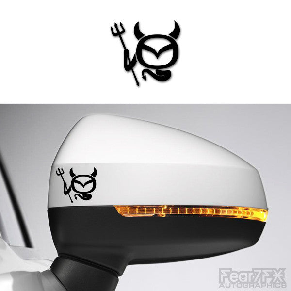 2x Mazda Devil Logo Side Mirror Vinyl Transfer Decals