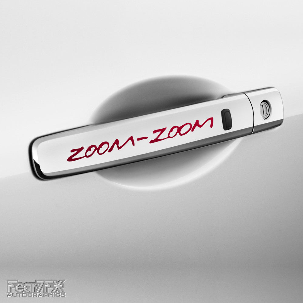4x Zoom Zoom Door Handle Vinyl Decals